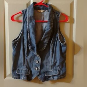 Motto Size Small Denim Distressed Jean Vest
